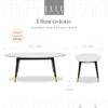 Elle Decor Clemintine Oval Coffee Table Marble Print view 2