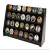 DecoWoodo Challenge Coin Display Case, 4 Row Military Coin Wooden Holder Rack Stand Holds 30 Coins for Desk or Wall Mount, Coin Holders for Collectors (Black Finish) view 1