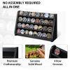 DecoWoodo Challenge Coin Display Case, 4 Row Military Coin Wooden Holder Rack Stand Holds 30 Coins for Desk or Wall Mount, Coin Holders for Collectors (Black Finish) view 4