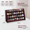 DecoWoodo Challenge Coin Display Case, 4 Row Solid Wood Military Coin Holder Rack Stand Holds 30 Coins for Desk or Wall Mount, Coin Holders for Collectors (Mahogany Finish) view 2