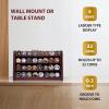DecoWoodo Challenge Coin Display Case, 4 Row Solid Wood Military Coin Holder Rack Stand Holds 30 Coins for Desk or Wall Mount, Coin Holders for Collectors (Mahogany Finish) view 3