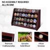 DecoWoodo Challenge Coin Display Case, 4 Row Solid Wood Military Coin Holder Rack Stand Holds 30 Coins for Desk or Wall Mount, Coin Holders for Collectors (Mahogany Finish) view 4