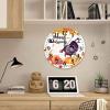 15 Inch Happy Thanksgiving Day Funny Turkey with Pumpkins Maple Leaves Wood Wall Clock Silent Non Ticking Welcome Halloween Thanksgiving Office Decor for Men Round Clock for Living Room Office view 4