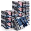 8 Pcs Clear Zippered Storage Bags Closet Organizer Vinyl Bag with Reinforced Handle Clothes Storage Organizer Transparent Moving Bags Totes for Bedding Linen. (60 L, 23.6x16.5x9.5 In, Clear, Black) view 1
