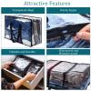 8 Pcs Clear Zippered Storage Bags Closet Organizer Vinyl Bag with Reinforced Handle Clothes Storage Organizer Transparent Moving Bags Totes for Bedding Linen. (60 L, 23.6x16.5x9.5 In, Clear, Black) view 3