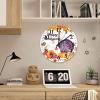 15 Inch Happy Thanksgiving Day Funny Turkey with Pumpkins Maple Leaves Clock Wooden Quality Quartz Non Ticking Seasonal Autumn Harvest Vintage Thanksgiving Wall Clock for Bedroom Round Clock view 4