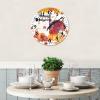 15 Inch Happy Thanksgiving Day Funny Turkey with Pumpkins Maple Leaves Wooden Wall Clock Silent Non-Ticking Autumn Thanksgiving Pumpkin Room Decorative Wall Clock Round Clock for Bedroom view 2