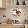 15 Inch Happy Thanksgiving Day Funny Turkey with Pumpkins Maple Leaves Wooden Wall Clock Silent Non-Ticking Autumn Thanksgiving Pumpkin Room Decorative Wall Clock Round Clock for Bedroom view 4