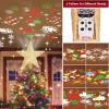 Winpull Christmas Tree Topper Lighted with 6 Pattern Projection Modes, Christmas Star Tree Topper Built-in LED Rotating Lights, Gold 3D Glitter Dynamic Projector for Christmas Decorations view 2