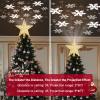 Winpull Christmas Tree Topper Lighted with 6 Pattern Projection Modes, Christmas Star Tree Topper Built-in LED Rotating Lights, Gold 3D Glitter Dynamic Projector for Christmas Decorations view 4