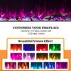 Oxhark Flame 65inch Electric Fireplace in Wall Recessed and Wall Mounted Fireplace Electric, 13 Flame Colors, Realistic Logs &Crystals Fuel Bed, Adjustable Temperature and Timer, 750W/1500W, Black view 3
