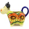 Polmedia Polish Pottery Cow Shaped Creamer UNIKAT - Mystical Garden Pattern Handmade in Boleslawiec Poland + Certificate of Authenticity view 3