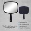 Ymiko Hand Mirror,Handheld Shaving Mirror Thin HD View Anti Slip Small Black Handheld Mirror with Handle for Home and Barber view 2