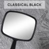 Ymiko Hand Mirror,Handheld Shaving Mirror Thin HD View Anti Slip Small Black Handheld Mirror with Handle for Home and Barber view 3