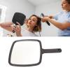 Ymiko Hand Mirror,Handheld Shaving Mirror Thin HD View Anti Slip Small Black Handheld Mirror with Handle for Home and Barber view 4