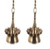 AmiLuv_Collections Ethnic Indian Design 14 Oil Wick Brass Hanging Diya Pair (Pack of 2), Antique, Standard view 2