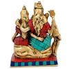 AmiLuv_Collections Shiv Family Shiva Parvati Ganesh and Kartikeya Brass Metal with Golden Finish Statue Idol for Home Dcor Gifts Pooja Temple view 3