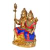 Brass Shiv Parvati Idol Murti Sculpture for Home Office Temple Multicolour Height 9.5 Inches by AmiLuv_Collections view 2
