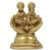 Lord Ganesha and Goddess Laxmi Seated on Palm of Hand Hindu Art and Sculpture for Home Decor 5.5x3.5x2 inch; 750 Grams by AmiLuv_Collections view 1