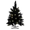 Vickerman 3' x 25" Flocked Black Fir Artificial Christmas Tree, Prelit - Lifelike Indoor Seasonal Home Decor - Maintenance Free Faux Christmas or Halloween Home Decor view 1