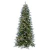Vickerman 7.5' x 44" Frosted Douglas Fir Fir Artificial Slim Pre-Lit Christmas Tree, Warm White 3mm Low Voltage LED Wide Angle Lights. view 1