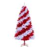 Vickerman 7.5' x 48" Candy Cane Artificial Pre-lit Christmas Pine Tree, Dura-Lit Pure White and Red LED Mini Lights view 1