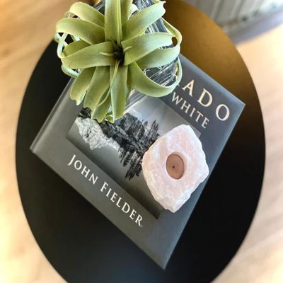 Living Earth Finds Rose Quartz Crystal Candleholder