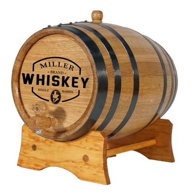 Personalized 5 Gallon Oak Whiskey Aging Barrel (20 Liter) with Wood Stand, Bung & Spigot - Age Cocktails, Bourbon, Rum, Tequila, Beer, Wine and More! Custom Engraved Mini 20L Whiskey Barrels (B258)