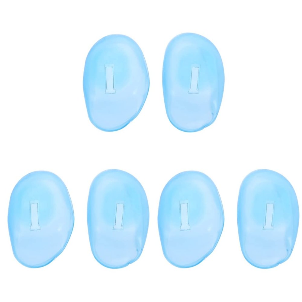 KALLORY 12pairs Ear Protection Cover Silicone Ear Shields for Salon Reusable Elastic Fit Sky