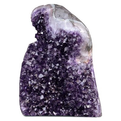 Crystal Allies Materials: All Natural Deep Purple Polished Amethyst Crystal Cluster Geode Healing Stone for Mediation and Reiki from Brazil - 3lb