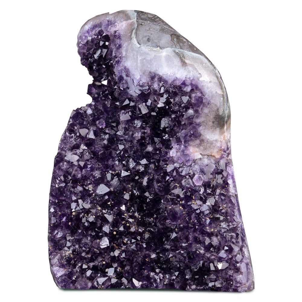 Crystal Allies Materials: All Natural Deep Purple Polished Amethyst Crystal Cluster Geode Healing Stone for Mediation and Reiki from Brazil - 3lb