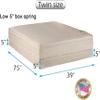 DS Solutions USA Comfort Pedic (Eurotop) PillowTop Firm Twin Size Mattress & Low 5" Height Box Spring with Mattress Cover Protector Included - Plush Knit Cover, Fully Assembled, Orthopedic view 2