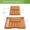 Bamboo Drawer Organizer, 2 Pack - Expandable Silverware Organizer & Utensil Drawer Organizer, Cutlery Tray with Dividers, 7-9 Slots- Premium Kitchen Organizer for Utensils & Flatware (Natural) view 2