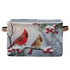 Winter Cardinal Birds Snow Storage Basket Fabric Laundry Baskets Christmas Tree Holly Berry Branches Storage Boxes Organizer Bag for Baby Cloth Dog Toy Book Storage Cubes Shelf Closet Bins 16128 view 1