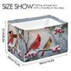 Winter Cardinal Birds Snow Storage Basket Fabric Laundry Baskets Christmas Tree Holly Berry Branches Storage Boxes Organizer Bag for Baby Cloth Dog Toy Book Storage Cubes Shelf Closet Bins 16128 view 3