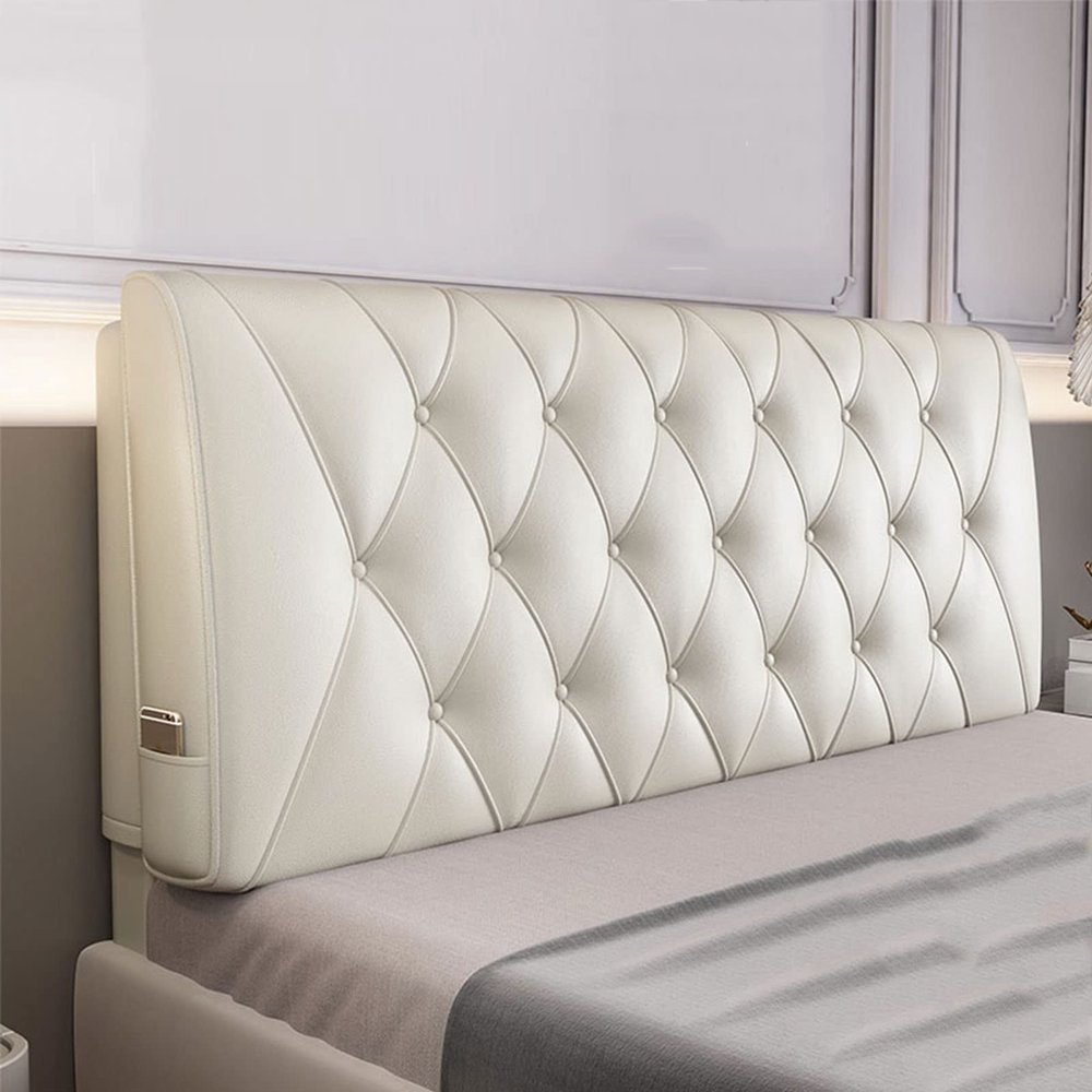 Ergonomics Bed Backrest Solid Color Headboard Pillow Reading Pillow Lumbar Support for Sitting Up in Bed Large Daybed Bolster Resting Cushion,B,with headboard 74.8"/190cm