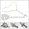 Rosary Beads Chaplet Rosaries Olive shape Natural Pearl Rosery Cross Catholic gifts (Pink) view 4