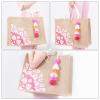 itgowisa Pink Jute Tote Bag for Women, Waterproof Burlap Beach Tote with Pocket & Tassel, Lightweight Reusable Shopping Market Bag, Cute Summer Gift for Her view 3