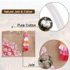 itgowisa Pink Jute Tote Bag for Women, Waterproof Burlap Beach Tote with Pocket & Tassel, Lightweight Reusable Shopping Market Bag, Cute Summer Gift for Her view 4
