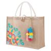 itgowisa Large Jute Beach Tote Bag for Women, Waterproof Burlap Straw Tote with Pocket & Tassel, Lightweight Reusable Shopping Grocery Bag, Cute Summer Gift for Her view 1