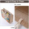itgowisa Large Jute Beach Tote Bag for Women, Waterproof Burlap Straw Tote with Pocket & Tassel, Lightweight Reusable Shopping Grocery Bag, Cute Summer Gift for Her view 4