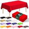 6 Pack Premium Disposable Plastic Tablecloth 54" x 108" Party Table Cloths Disposable for 6 to 8 Foot Tables Indoor or Outdoor Parties Birthdays Weddings Christmas Anniversary Buffet Table (Red) view 1