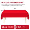 6 Pack Premium Disposable Plastic Tablecloth 54" x 108" Party Table Cloths Disposable for 6 to 8 Foot Tables Indoor or Outdoor Parties Birthdays Weddings Christmas Anniversary Buffet Table (Red) view 2