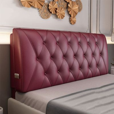 Leather Headboard Cushion Large Bolster Reading Pillow Lumbar Support Back Bed Rest Wedge Pillow for Day Bed Bunk Bed with Removable Cover,C,No headboard California King 71"