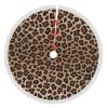 Christmas Tree Skirt with Tassel Funny Leopard Animal Print Xmas Halloween New Year Party Decor Tree Skirt 36" view 1