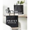 Creative Brands Faithworks - Inspirational Large Burlap Market Tote with Waterproof Lining, 13 x 18-Inch, Prayer Warrior view 2