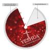 Christmas Tree Skirt with Tassel Yeshua Jesus Christian Xmas Halloween New Year Party Decor Tree Skirt 48" view 2