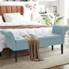 annjoe Storage Ottoman Bench Bedroom Bench Bed Entryway Hallway Chest, Footrest, Padded Seat Blue Green view 1