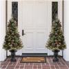 Glitzhome 4ft Prelit Artificial Christmas Tree, Small Christmas Tree with 224 Pine Needle&PVC Mixed Tips,100 Warm White Lights, Pinecones&Red Berries, Flocked Potted Christmas Tree for Xmas Decoration view 3