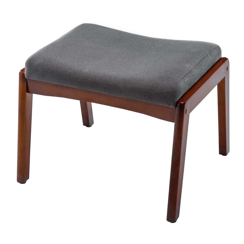 Convenience Concepts Designs4Comfort Accent Ottoman Stool, Dark Gray Fabric/Espresso